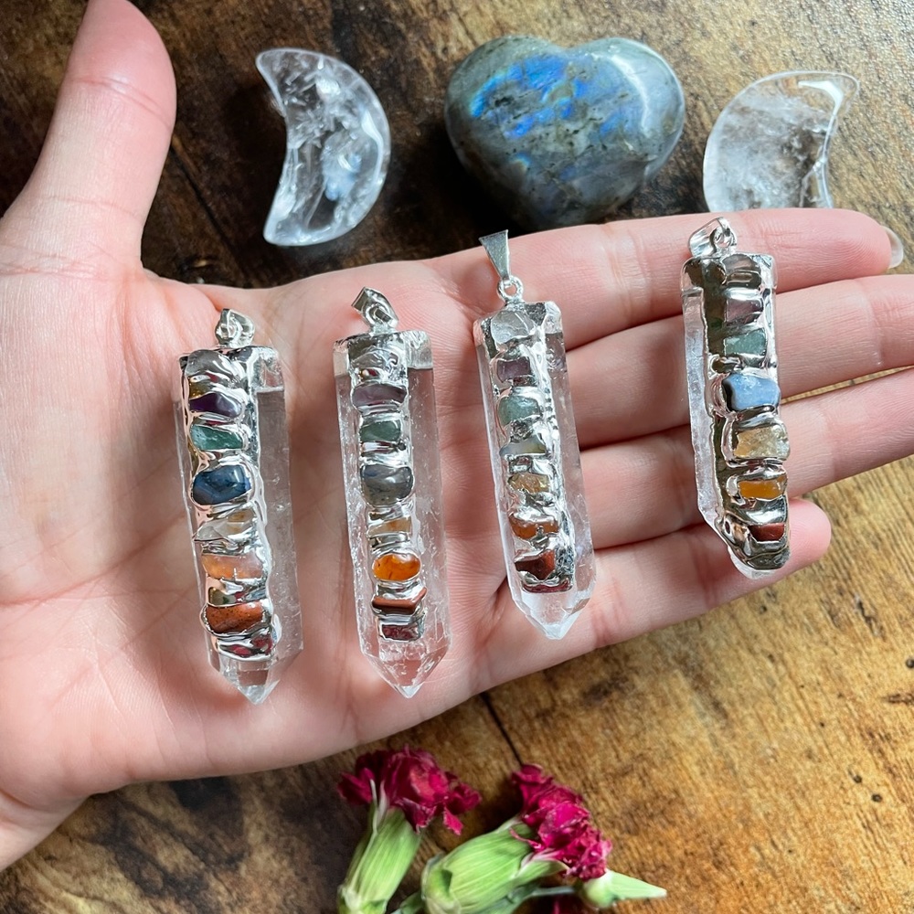 High Quality Clear Quartz Chakra Pendant